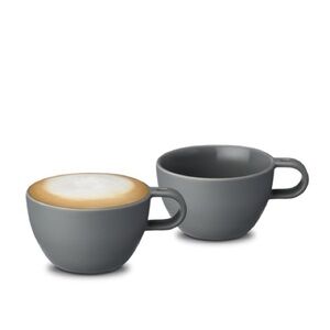 ☕️Nespresso Barista Collection 2 Medium Cappuccino Cups Porcelain Gray NEW